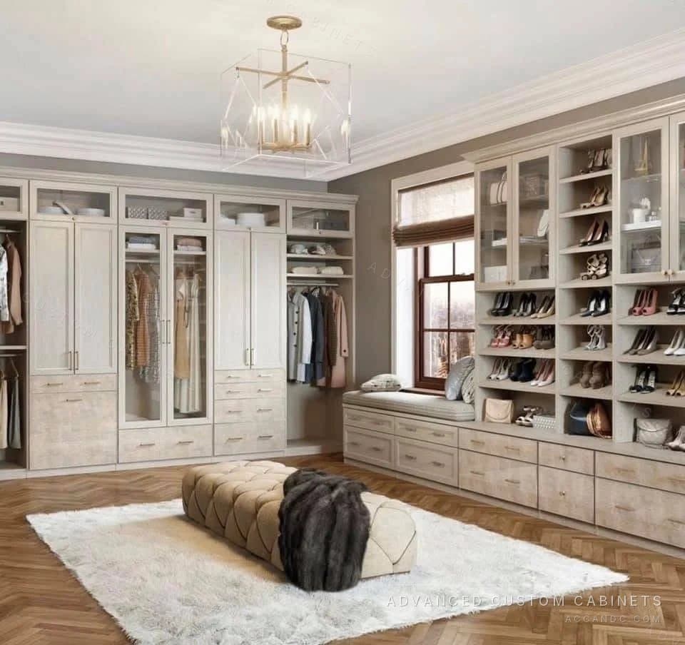Walk-in closet showroom render